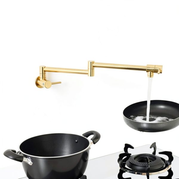 HAIYUNDA Pot Filler Faucet Brass Wall Mount Kitchen-3