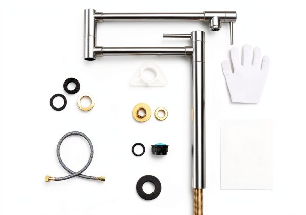 WOWOW Pot Filler Kitchen Faucet Solid Brass 360 Swivel-5