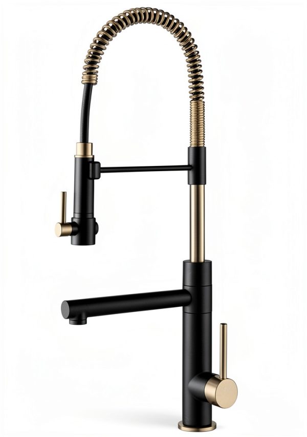 Kraus Kitchen Faucet Brushed Gold Matte Black Pot Filler-0