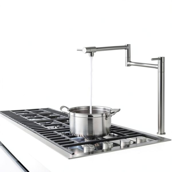 WOWOW Pot Filler Kitchen Faucet Solid Brass 360 Swivel-2