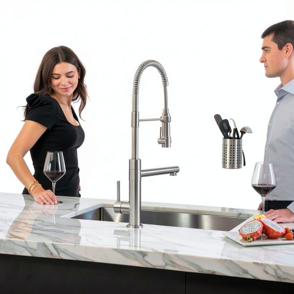 Kraus Kitchen Faucet Brushed Gold Matte Black Pot Filler-4