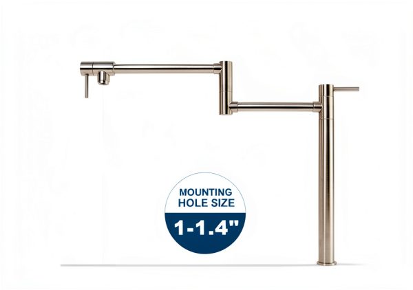 WOWOW Pot Filler Kitchen Faucet Solid Brass 360 Swivel-4