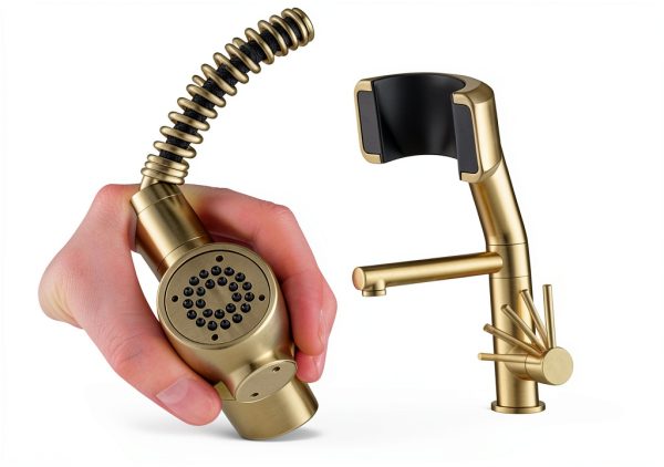 Kraus Kitchen Faucet Brushed Gold Matte Black Pot Filler-8