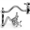 Kingston Brass Pot Filler Faucet Polished Chrome Wall Mount-2
