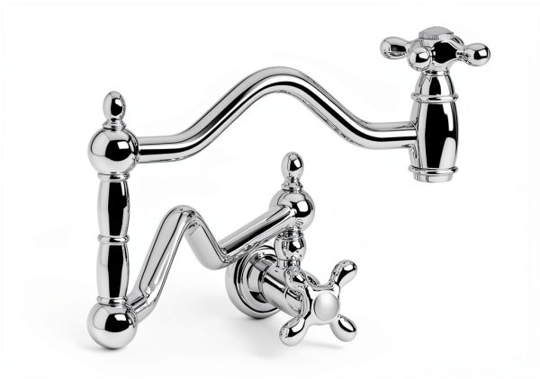Kingston Brass Pot Filler Faucet Polished Chrome Wall Mount-2
