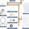 WOWOW Pot Filler Kitchen Faucet Brushed Gold Victorian Style-5