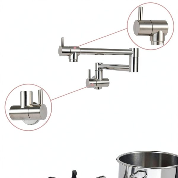 VALISY Kitchen Pot Filler Faucet Lead Free Brass Wall Mount-4
