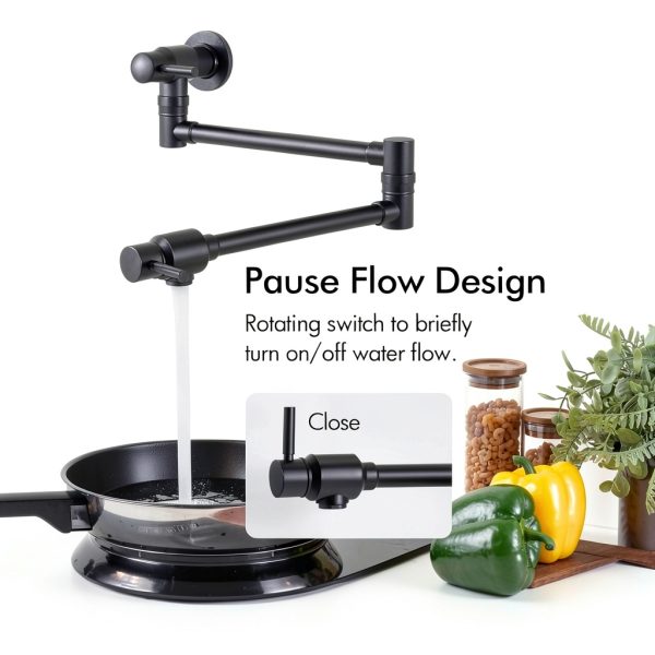 Bagnolux Pot Filler Brass Matte Black 360 Swivel Kitchen-2