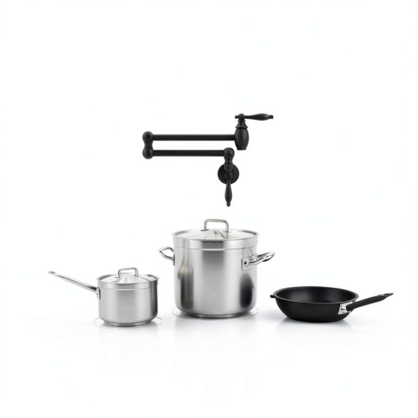 GIMILI Pot Filler Faucet 360 Swivel Stainless Steel Kitchen-4