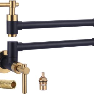IVIGA Pot Filler Wall Mount Kitchen Faucet Brass Lead Free-0