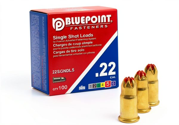 BLUEPOINT 22 Cal RED Neck Down Shot Powder Load 100 Count Yellow Brass-0