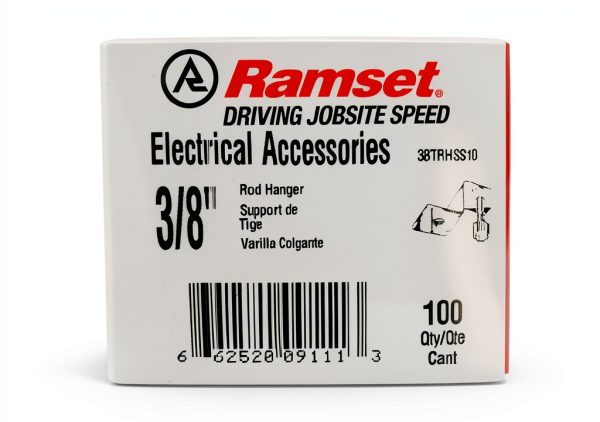 Ramset 3/8" Threaded Rod Hanger with PowerPoint Pin Box 100 Pack-3