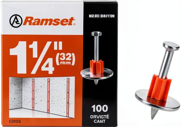 Ramset Powder Fastening Systems 1510SD 1-1/4-Inch Washered Pins, 100 Pack-1