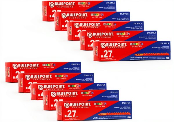 BLUEPOINT .27 Caliber RED Strip Powder Loads for Power Actuated Fastening System (1000 Count). Item#27LS11L5. Ideal for Reliable Fastening Applications. 10-Pack Save $30-0
